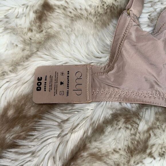 CUUP Underwire Tan Neutral Satin Feel Bra | Size 30G - Picture 8 of 8
